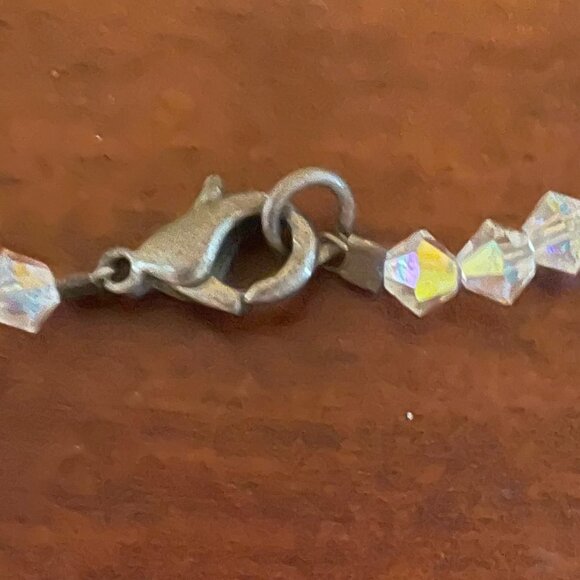 Vintage AB Crystal Beaded Necklace | Iridescent Glass | - Picture 5 of 5